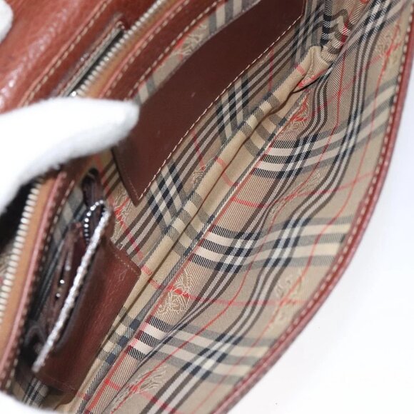 Burberrys Clutch Bag Leather Brown Auth ti2967 - Picture 11 of 16